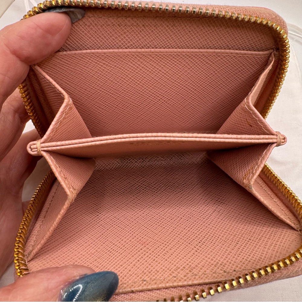 Prada Women's Blush Leather Compact Zippy Wallet - Picture 8 of 10